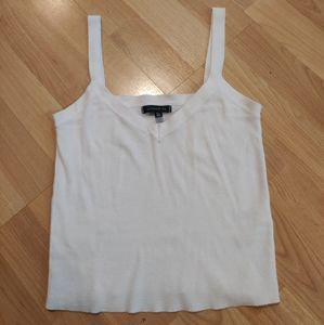 White Knit v-neck Dynamite Tank Top